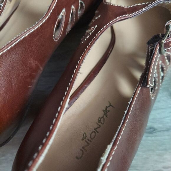 Unionbay Vintage Y2K Mary Janes Brown Platform Heels Tear Drop 10 - Picture 7 of 10